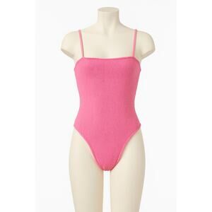 Hunza G Hot Pink Bubblegum One-Piece Bathing Suit Swimsuit HunzaG